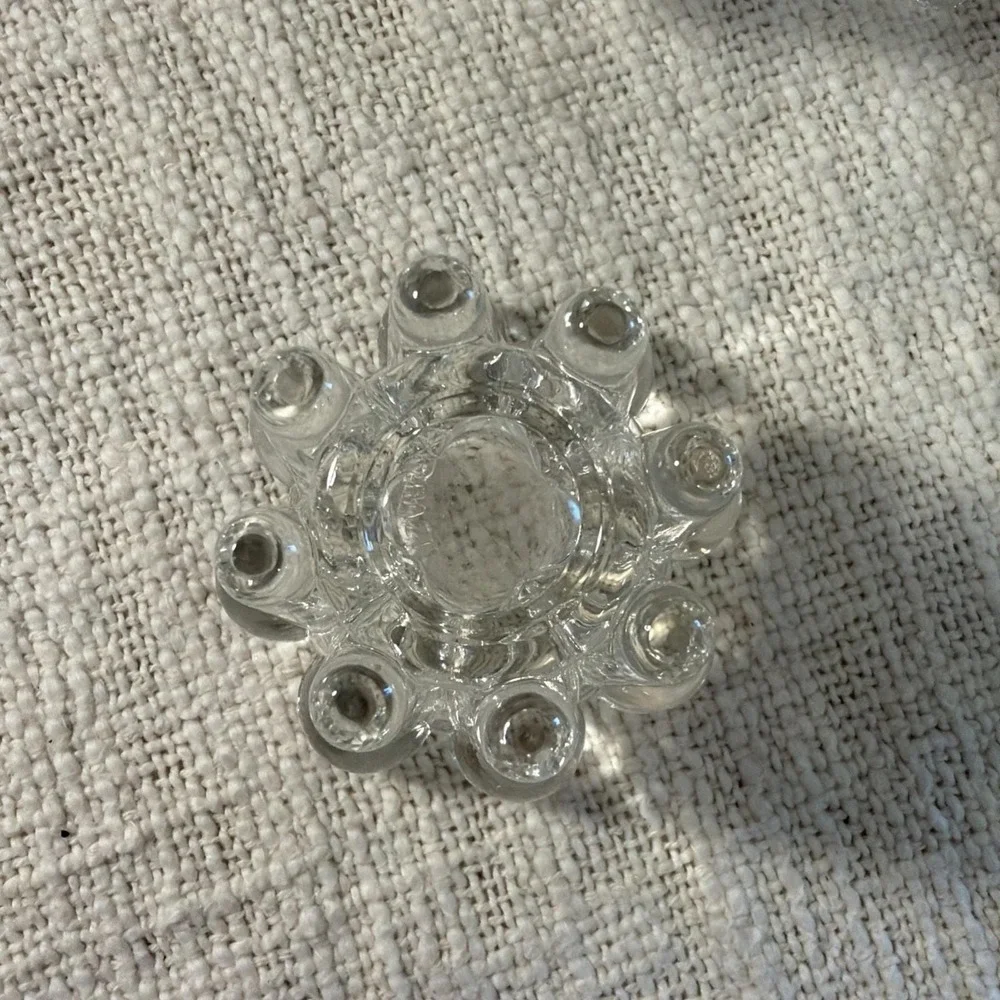 Vintage Bubble Glass Clear Candle Holders Set of 8